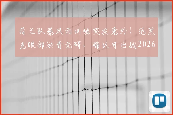 荷兰队暴风雨训练突发意外！范黑克眼部淤青无碍，确认可出战2026年对阵瑞典关键战